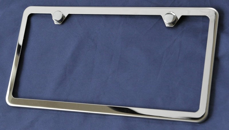 LFPartS 2 Hole Slim Style Polished Stainless Steel License Plate Frame Mirror Finish, Chrome - Image 2